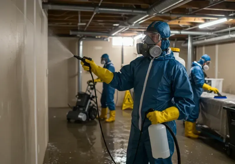 Basement Sanitization and Antimicrobial Treatment process in Middletown, RI